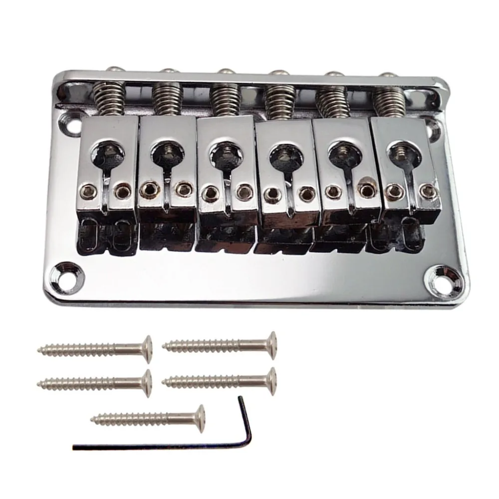6 String Fixed Type Bridge with Wrench Screws for Electric Guitar Parts Accessories | Спорт и развлечения