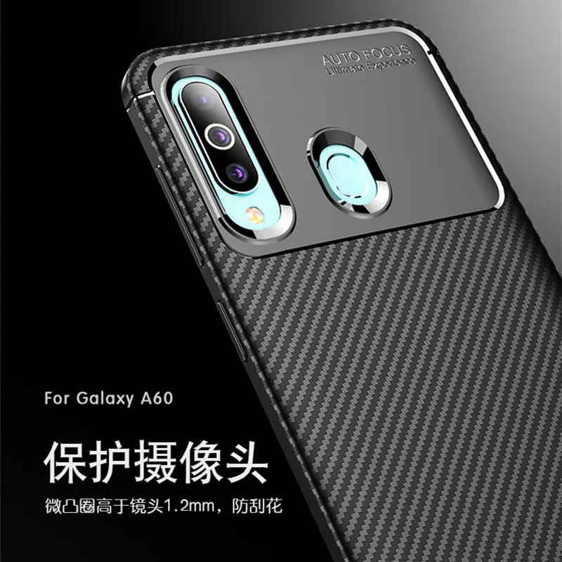 Carbon Fiber Case For Samsung Galaxy A60 Case High Quality Diamond Grid Design Cover For Samsung Galaxy A60 A605F A605DS Case