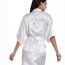 PDTY 01 серебряные пишущие Свадебные халаты для невесты подружки невесты женские вечерние Халаты на заказ имя и дата получить готовый Халат