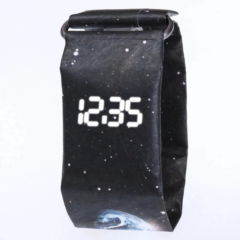 Детские часы креативные царапинам цифровые бумажные часы водонепроницаемые электронные светодиодные часы для мальчиков и девочек - Цвет: 500