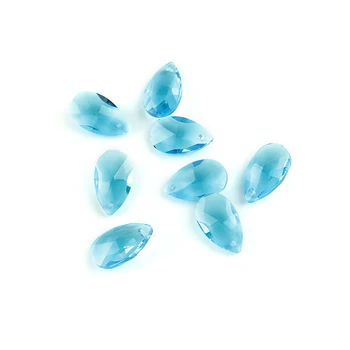 

Aquamarine Color 100pcs/Lot Crystal 16mm Glass Almond Pear Pendant Drop For Chandelier Top Quality