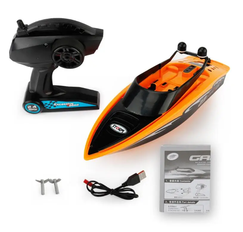RC Boat Electric 2.4GHz 4 Channels RC Speed Boat Radio Control USB Rechargeable Mini RC Racing Boats