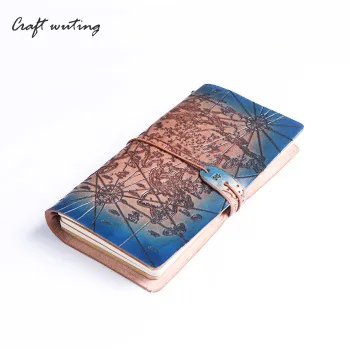 

Leather journal sketchbook notebook diary Retro real leather hand carved notebook