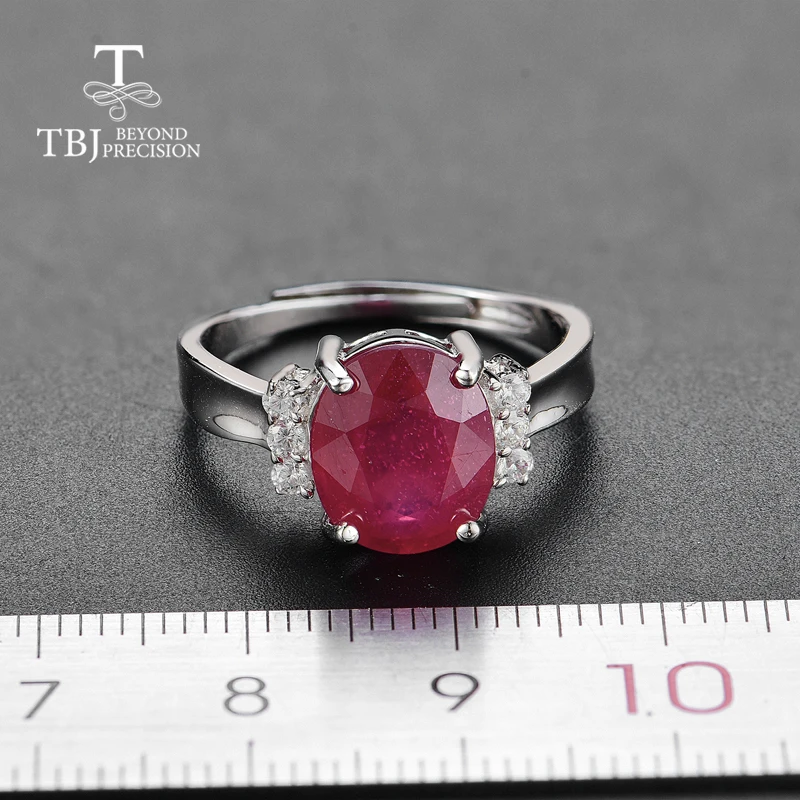 TBJ, рубиновые кольца, натуральный драгоценный камень, овальный 9*11 мм, серебро 925 пробы, модное ювелирное изделие для девочек, подарок на свадьбу и день рождения