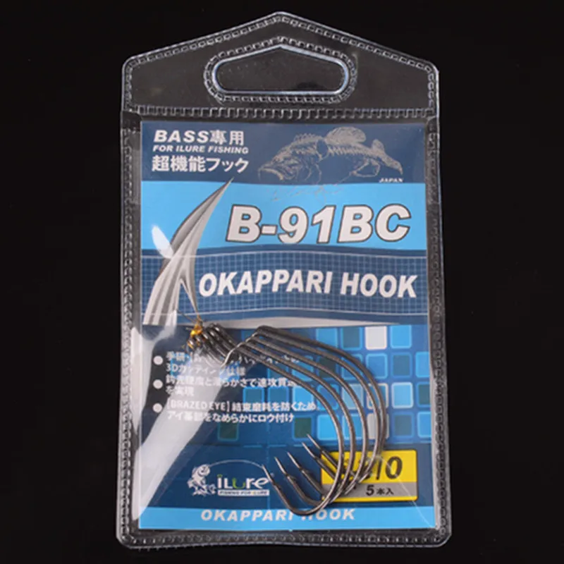 BaMMax Fishing hooks 5pcs 1#  1/0#  2/0#  3/0# crank hook for Soft Worm Bait Crankbait Fishing Tackle accessories Pesca