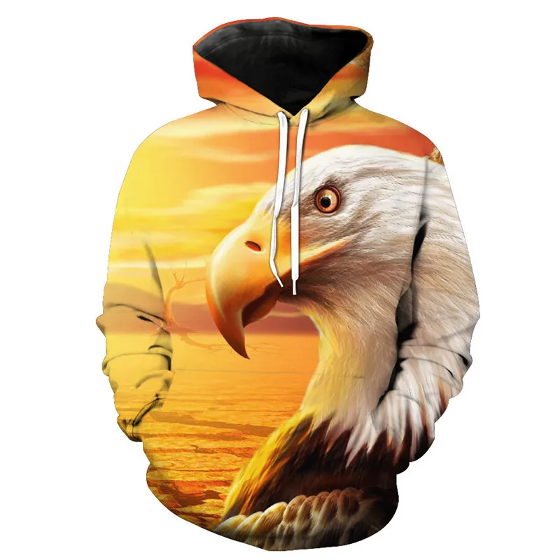

2019 new hoodies man Hot Selling Fashion Eagle printed Hooded Sweatshirt Pullover hoodies tops