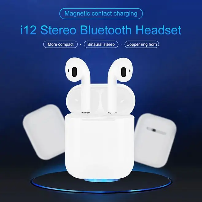 I12 наушники вкладыши tws Bluetooth беспроводные сенсорное управление 3D объемный звук и