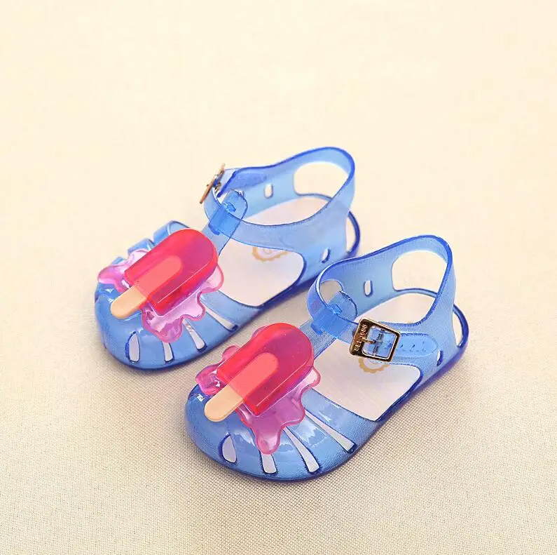 New Fashion Mini Sed Ice Cream Baby Girls Sandals Jelly Sandals
