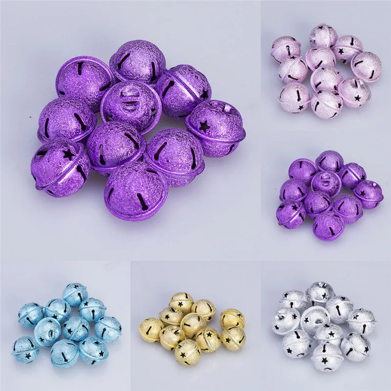 

10pcs/set Shiny Matte Jingle Bells Christmas Pendant Decor Charm Wind Chime Christmas Xmas Tree Hanging Craft Decoration 30mm