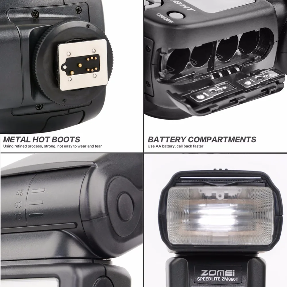 Zomei ZM860T ЖК дисплей высокая скорость TTL Speedlite вспышка для Canon 5D2 5D3 7D 700D Nikon D7500 D7300 D5300