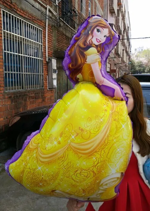 91*55 cm gran tamaño bella princesa de helio globos cumpleaños fiesta decoración globo juguetes niñas regalo globos