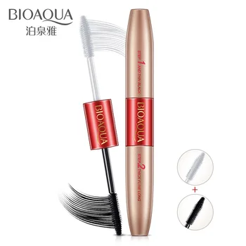 

500Pcs/Lot BIOAQUA Double Ended Black + White 3D Fiber Mascara Waterproof Lash Rimel Curling Eyelash Lengthening Ink Whole Sale