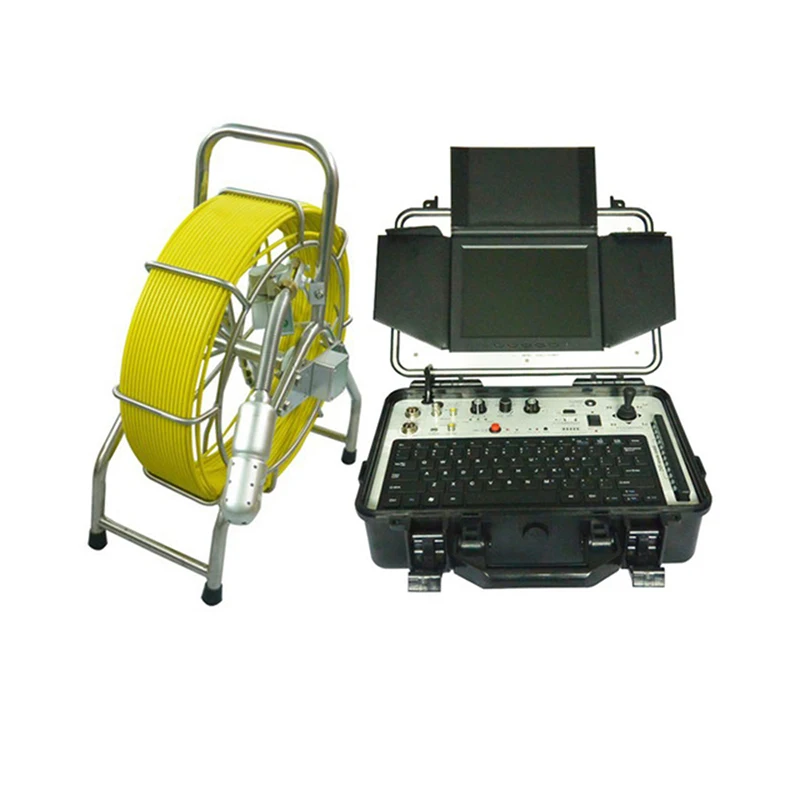 

50mm 360 Pan Tilt Rotation Video Inspection Camera System DVR Keyboard Monitor Pipe Endoscope 512hz Sonde Locator 120meter Cable