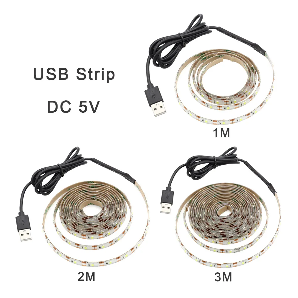 Беспроводной датчик движения светодиодная лента лампа 1 м 2 м 3 м USB Светодиодная лента ТВ ПОДСВЕТКА кровать шкаф гардероб лестницы дверь ночной Светильник