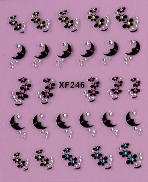 Черный 3D рыбий дизайн Переводные ногти искусство наклейки женские маникюрные инструменты обертывания для ногтей наклейки XF283