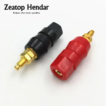 

100Pcs Brass Large Current Amplifier Audio Terminal 4mm Banana Socket Binding Post Adapter Connector Plastic Shell
