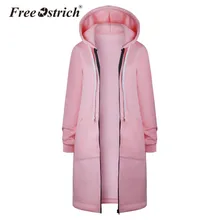 Страусиная толстовка, женское теплое пальто на молнии, длинная куртка, топы, толстовки, верхняя одежда, женская одежда, дропшиппинг, De18