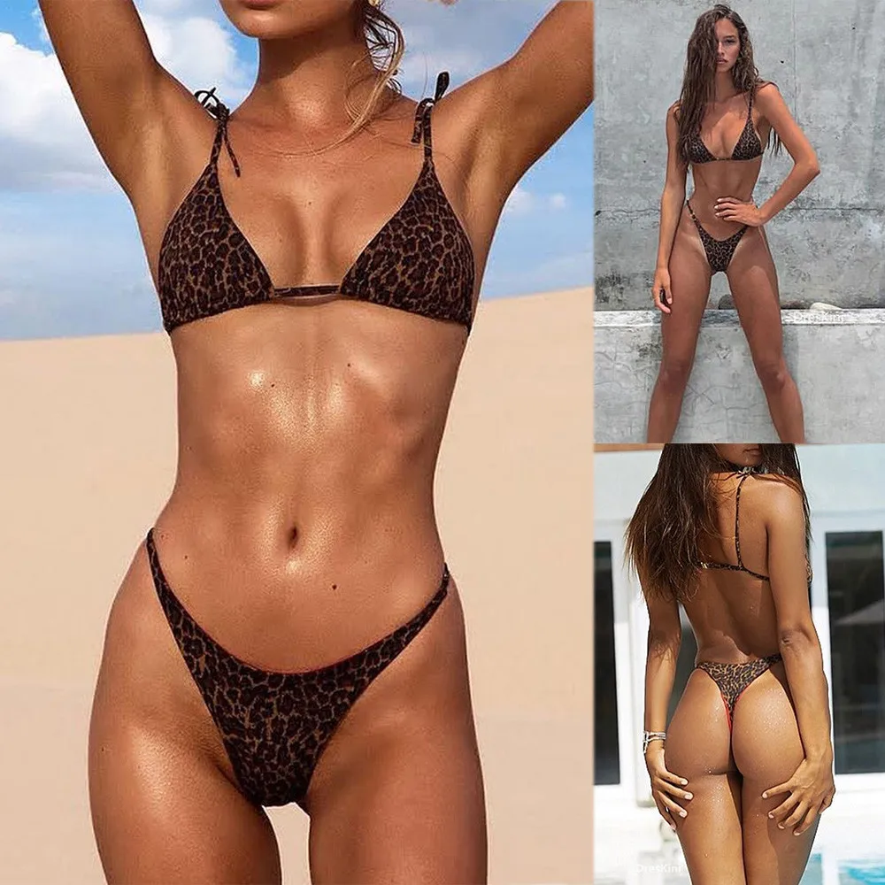 

Women's Swimming Suit Sexy Bikini Swimsuit Women's Bikini LeopardTwo piece Set Swimsuit Leopard Filled Swimwear Beachwear