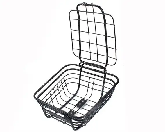 Clearance Foldable Metal Wire Basket Front Bag Rear Hanging Basket For Mountain Bike Folding Bicycle (Black) 4