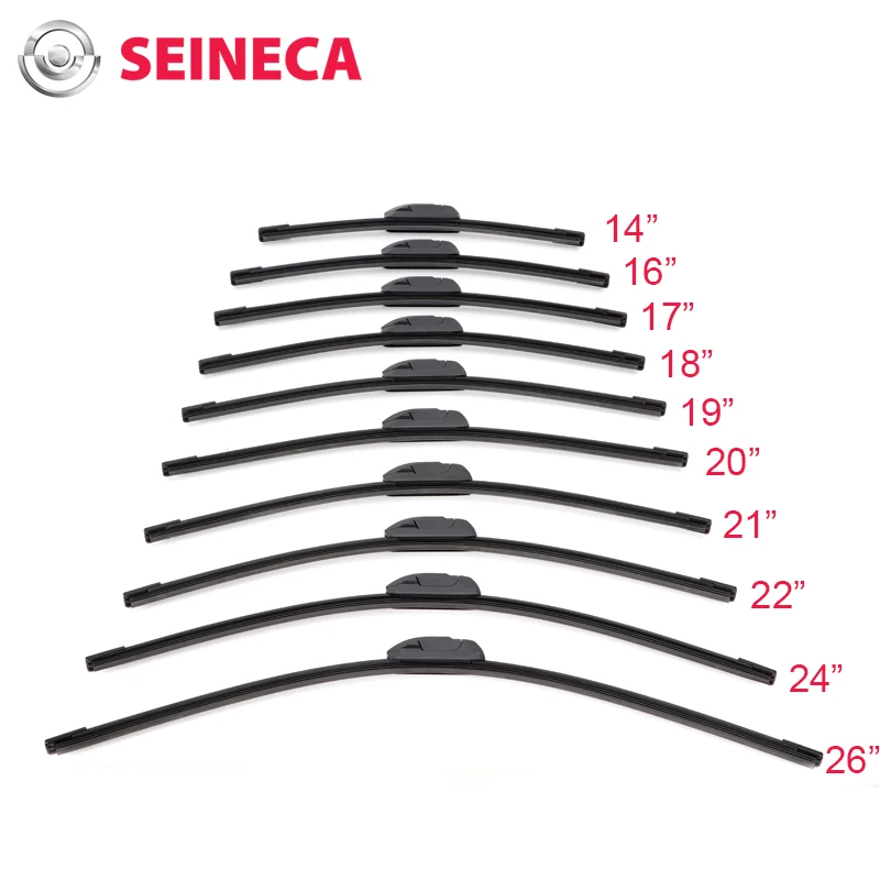 

Universal Soft Wipers Frameless Bracketless Rubber Car Windshield Wiper Blades Brushes 12" 14" 16" 18" 19" 20" 21" 22" 24" 26"
