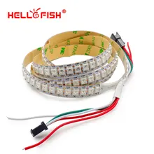 Hello Fish 1m WS2812B Full Color Pixels LED Strip 144 LED/m Dream Running Color LED Tape White/Black PCB, Free Shipping