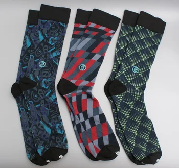 

3 pairs men's Socks vintage print long sock retro look skateboard street