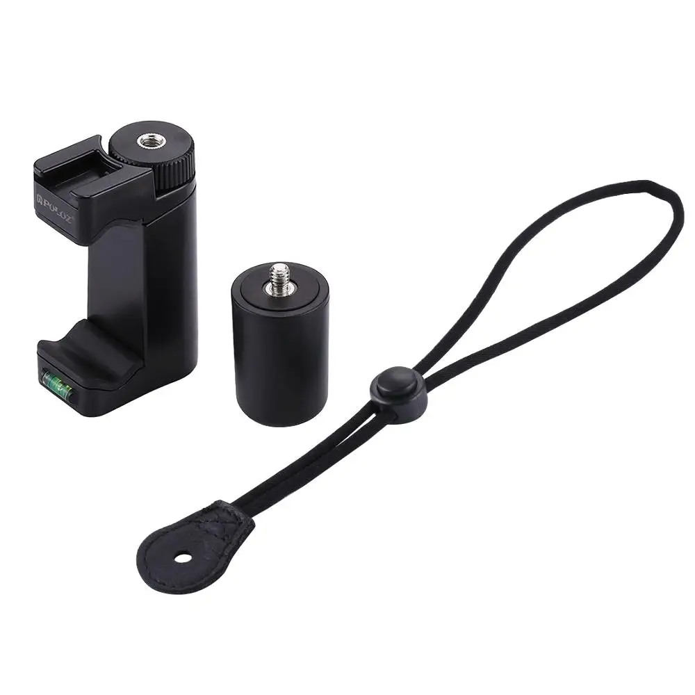 PULUZ F-Mount Smartphone Grip Handle Rig with Wrist Strap, Tripod Mount Adapter & Cold Shoe Mount for Led Video Light and Microp