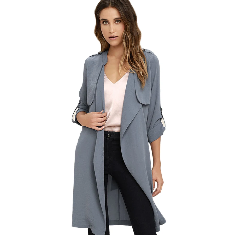 Open stitch jackets coat windbreakers 2017 Autumn 3/4 sleeve womens
