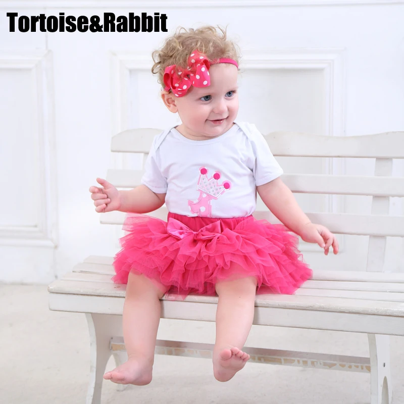 3 Pcs Fashion Baby Girl Clothing Set Headbands Printed Organic