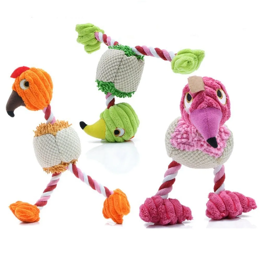 Plush Dog Toys 3 Colors Bird Shape Dog Squeaky Toy Stuffed