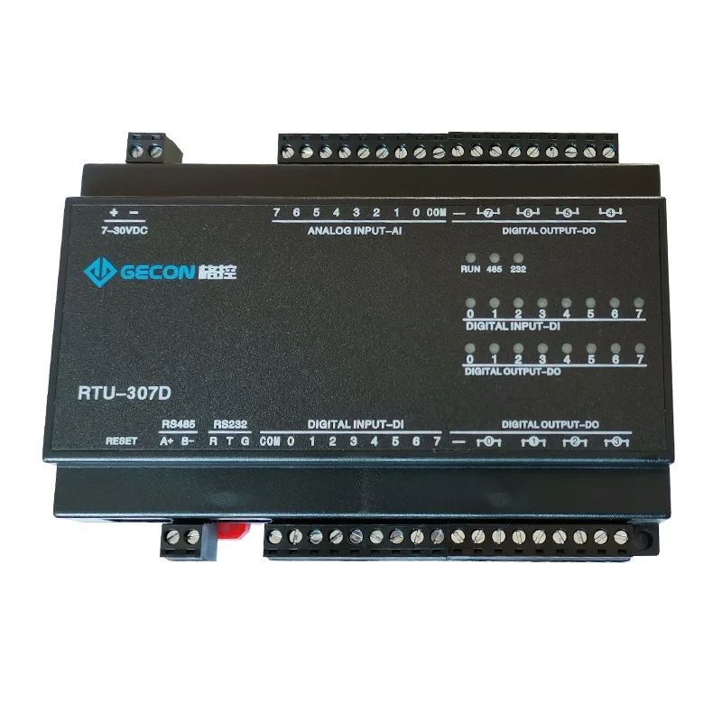 RS485 DAQ 8AI 4-20MA 0-10V модуль аналоговых входов, DI DO AO опционально, RS232 RS485 Modbus RTU - Цвет: 8AI 8DI 8RY