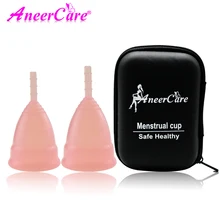 2pcs Menstrual Cup Medical Grade Silicone Hygiene Menstrual Cups Lady Period Cup Collector Menstrual Women Vaginal Cups+Gift box 1 pcs menstrual cups menstruacion silicone menstrual cup coupe menstruelle vaginal cup menstrual for women period cup aneercare
