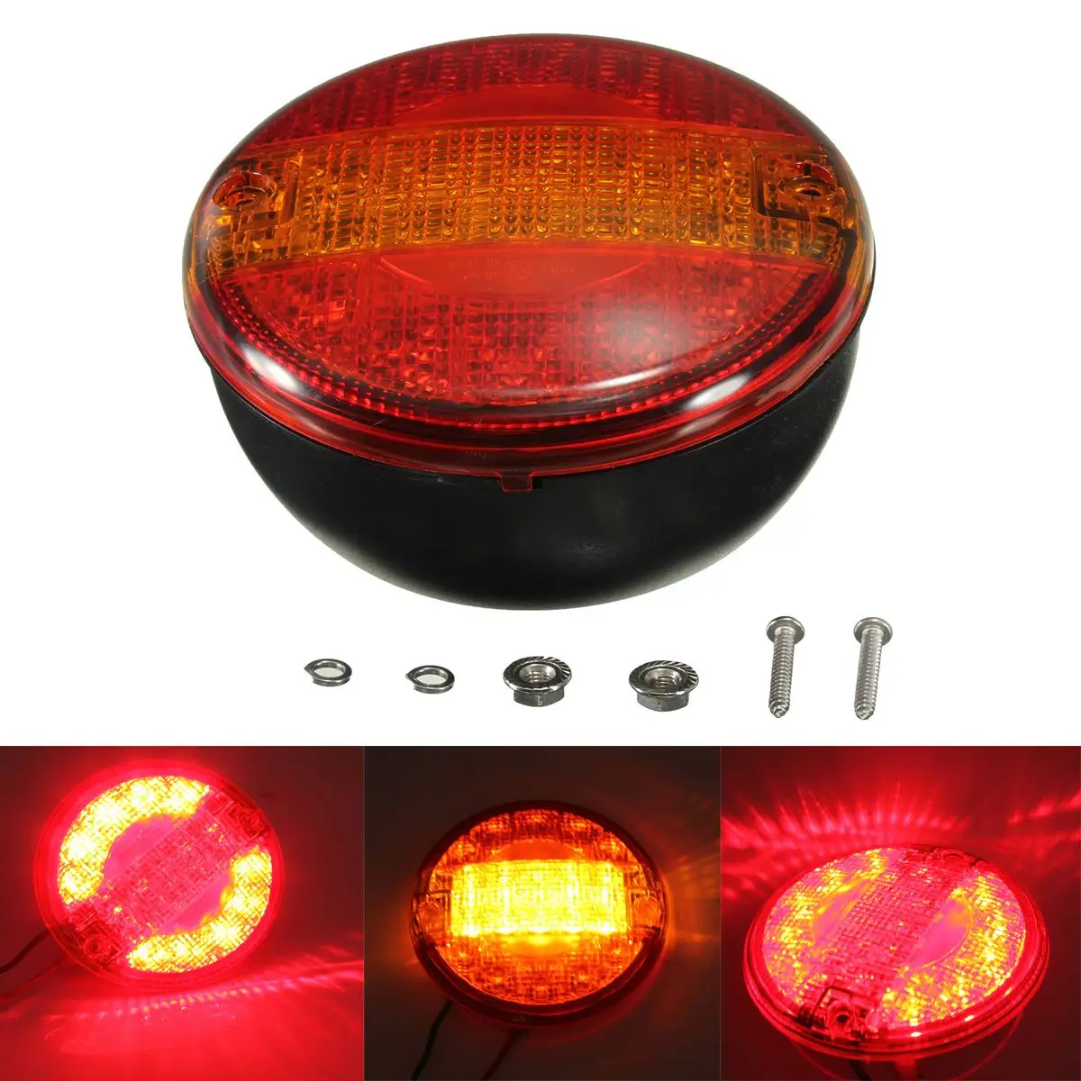 12 24V Universal LED Rear Tail Stop Indicator Light Round Truck Caravan E marker