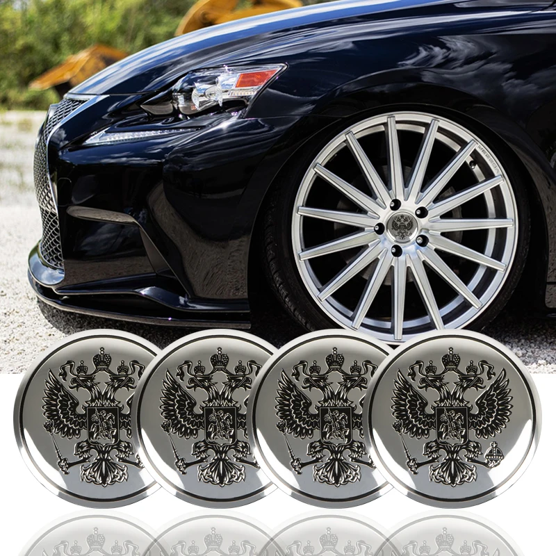 

3D Car Styling Russian eagle Wheel Center Hub Caps Sticker fit for lada niva kalina priora Shield Flag Russian National Emblem