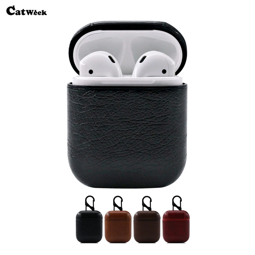 Кожаный Bluetooth беспроводной чехол для наушников AirPods защитный аксессуары Apple Airpods