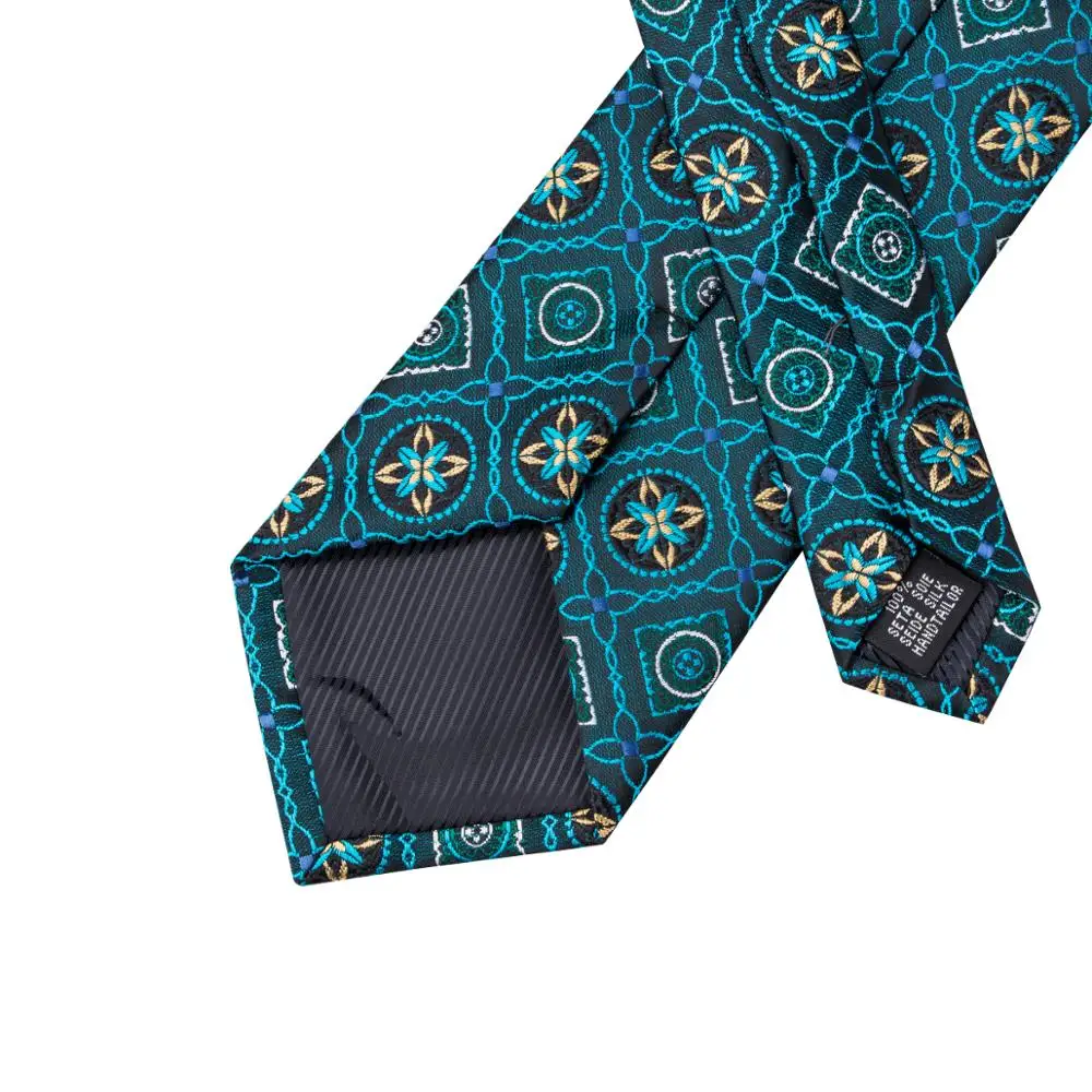 D-1711 Hi-Tie мужской галстук новинка галстук с принтом зеленый галстук Hanky запонки шелк 8,5 см жаккард Тканый для свадебных вечеринок