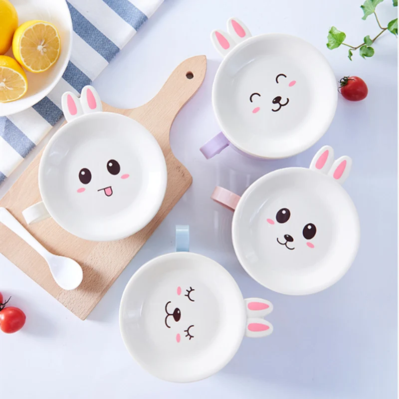Baby Dishes Cute Cartoon Rabbit Stainless Steel Children's Bowl Infant Kids Infant Dinnerware With Spoon Food Container MBG0392 Baby Dishes Cute Cartoon Rabbit Stainless Steel Children's Bowl Infant Kids Infant Dinnerware With Spoon Food Container MBG0392