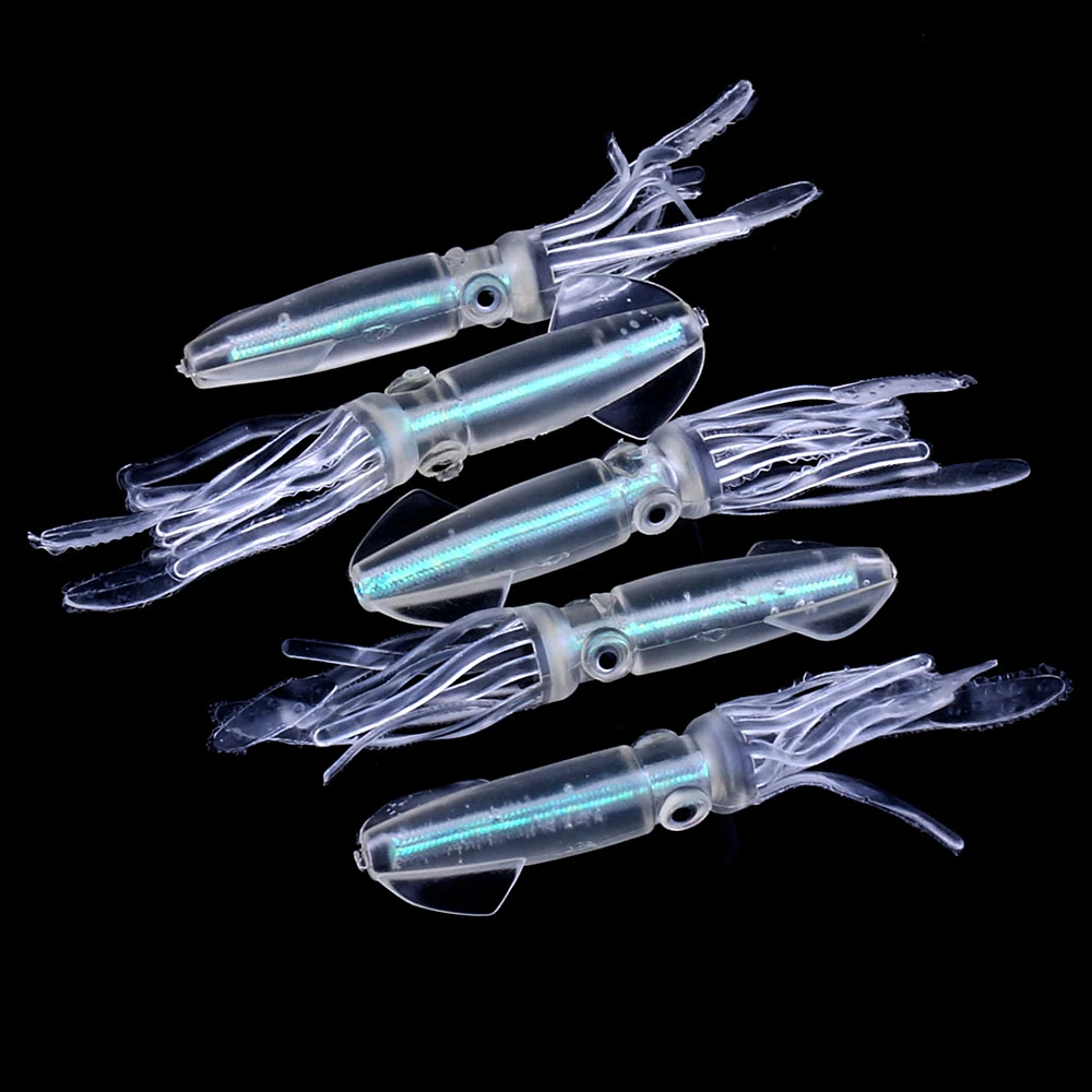 5PCS Luminous squid soft bait color tube squid soft bait octopus soft