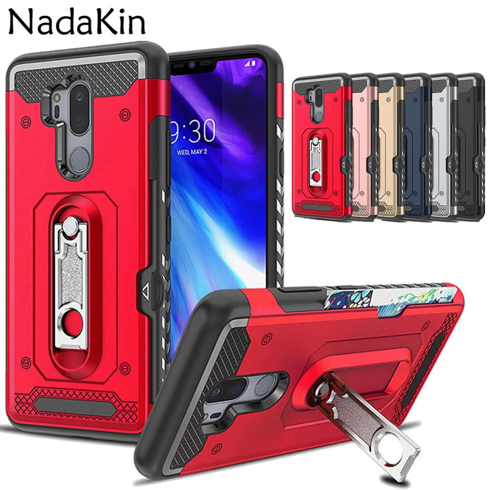 

Hybrid Heavy Duty Protection Rugged Shockproof Armor Stand Case Shell Cover for LG G7 G8 V50 ThinQ Metal Kickstand Card Slot