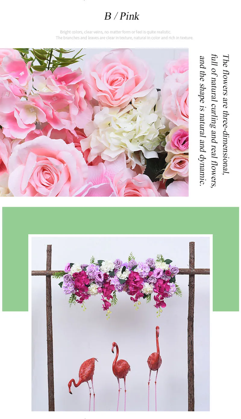 Flone Artificial Fake Flowers Rose Wedding Supplies Arched Door DIY Decoration Flower Row Silk Flowers For a Wedding Decor (12)