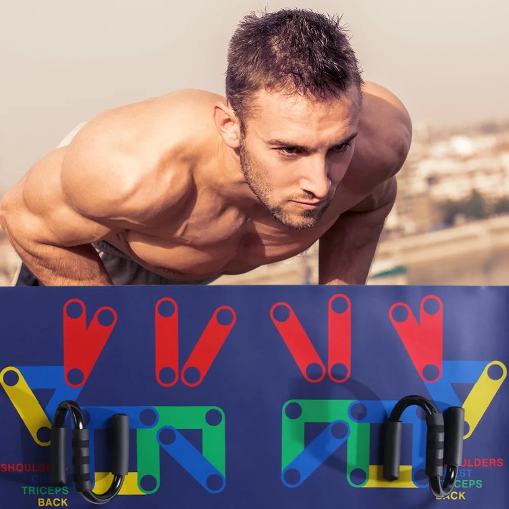Push Up Rack Board 9 in 1 Body Building Fitness Exercise Tools Men Women Push-up Stands Body Building Training Gym Exercise