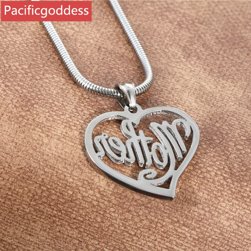 

stainless steel necklaces pendant heart mother shape for best gift