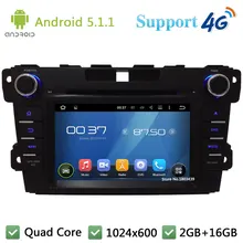 Quad Core 7″ 1024*600 2DIN Android 5.1.1 Car DVD Video Player Radio Stereo FM DAB+ 3G/4G WIFI GPS Map For MAZDA CX-7 2010-2015