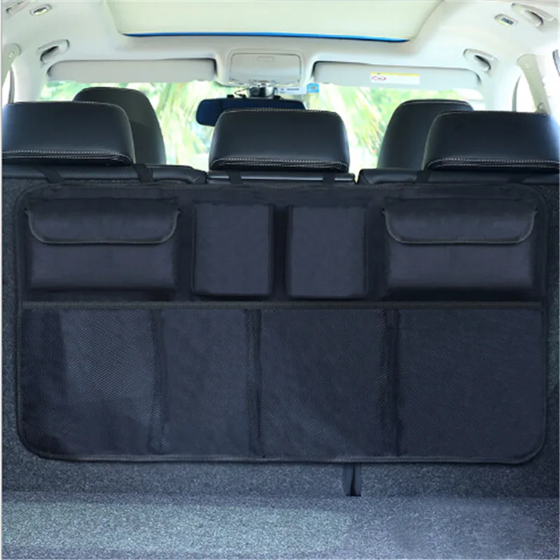 Органайзер для багажника автомобиля, регулируемая сумка для хранения на заднем сиденье, сетка, высокая емкость, многофункциональные Органайзеры для спинки автомобиля Оксфорд, универсальные