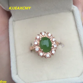 

KJJEAXCMY Fine jewelry 925 Sterling Silver Inlay Hetian Jasper Ring wholesale opening ladies adjustable support testing