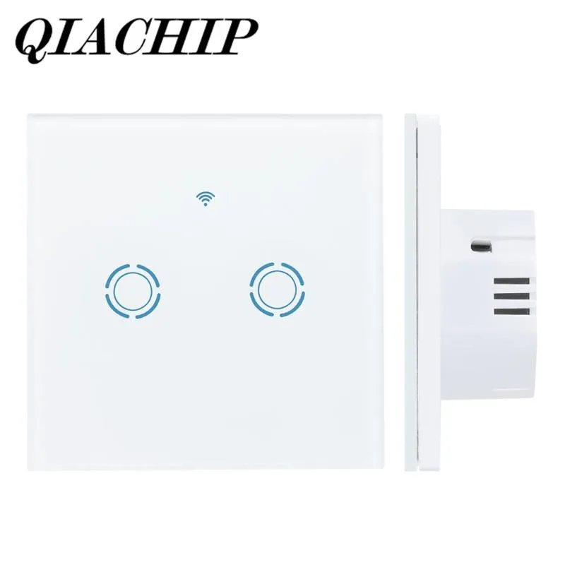 

WiFi Switch Amazon Alexa Google Home Timing Function 2 Gang Waterproof Touch Panel w/ APP Remote Control EU Plug DS25