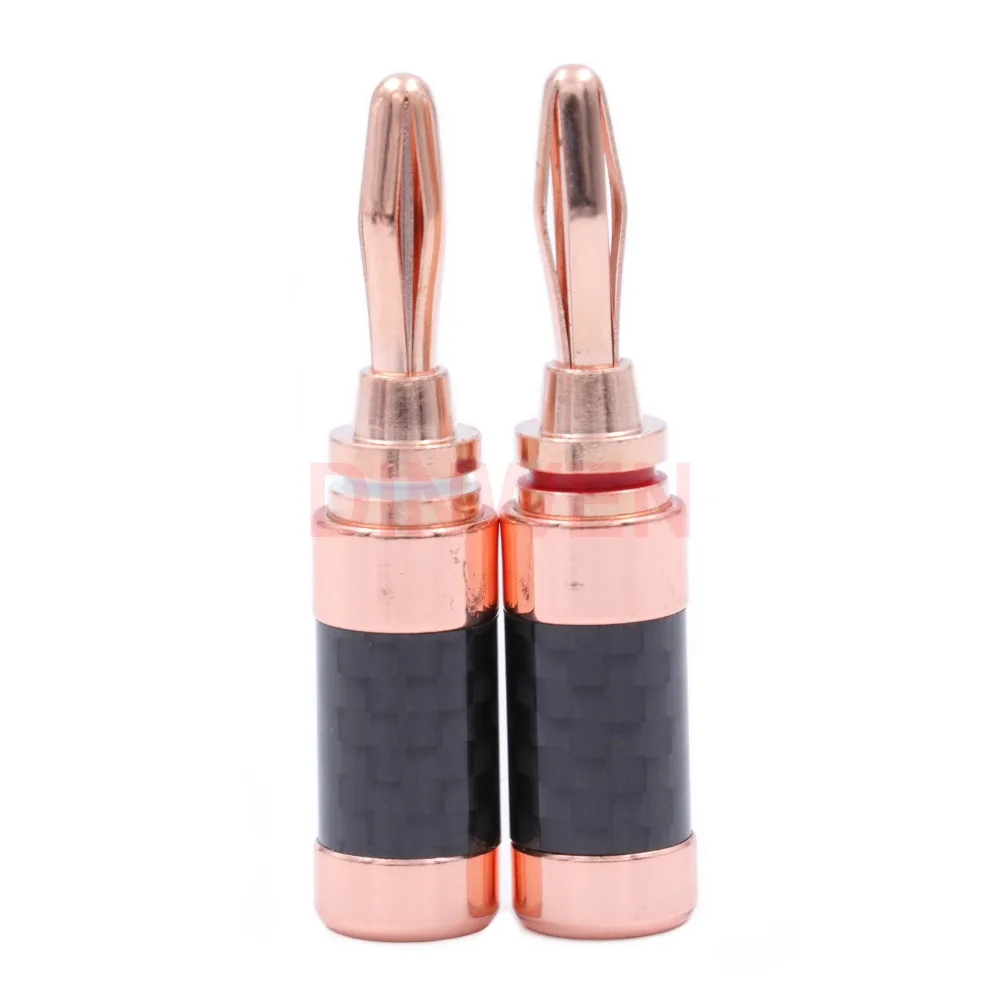 Carbon Fibre Copper Male Banana Plug Connector For Hifi Audio Speaker