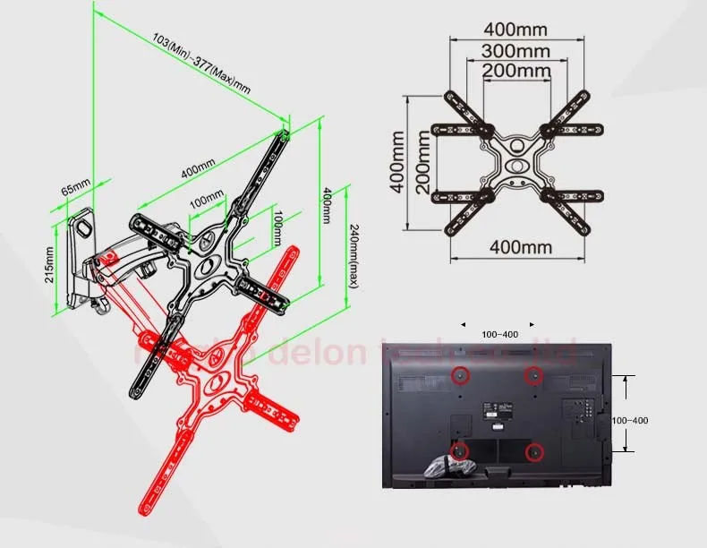 NB F350 30-5" алюминиевый настенный поворотный газовый пружинный кронштейн 8-16 кг тв крепление VESA стенд ЖК-монитор стойка выдвижной поворотный кронштейн