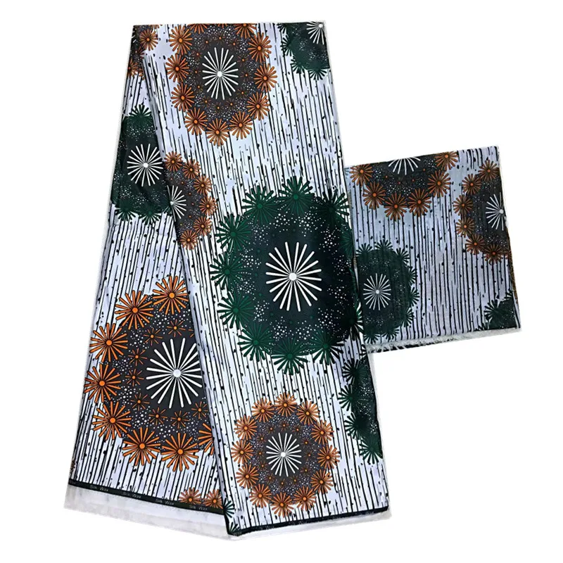 

New come!!!Popular Wax fabric Top Quality Vintage Silk wax cloth African Wax Prints Fabric 4+2yards/lot for Party Dress