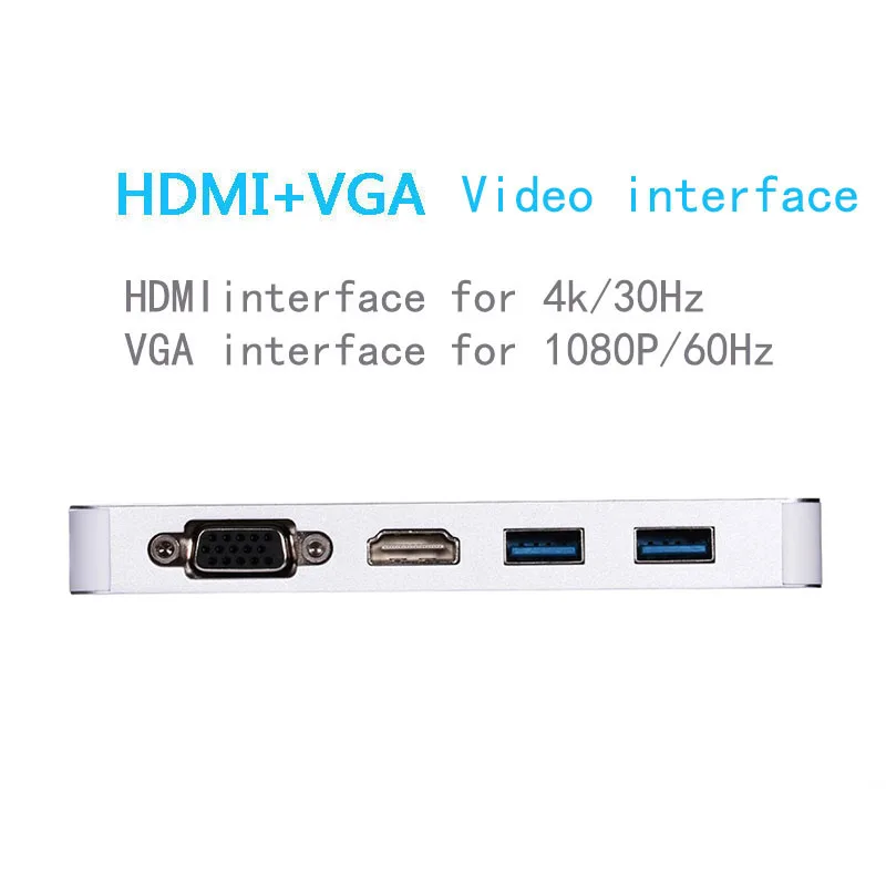 Док-станция с разъемом type C HDMI RJ45 USB power Delivery Hub для ноутбука Macbook Pro hp DELL Surface lenovo mate10 samsung